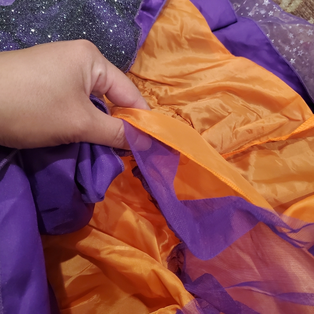 Disney Minnie Mouse Witch Purple and Orange Costume With Hat - 9/10 - Picture 11 of 14